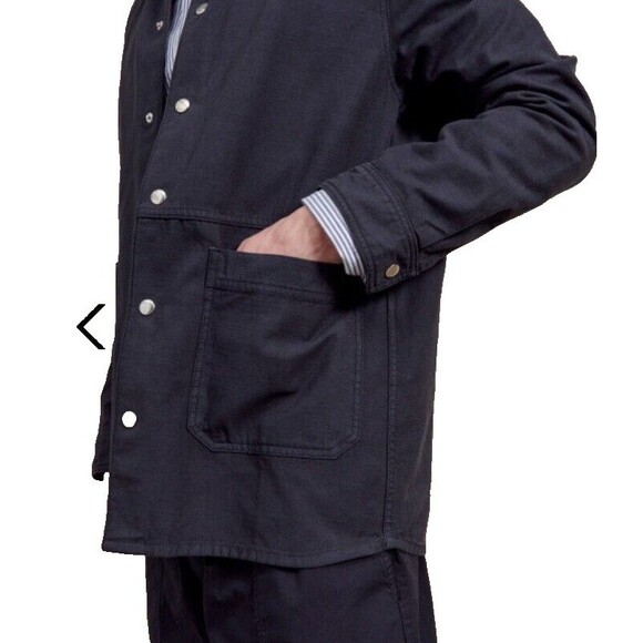 Maison Standards Felix Navy Cotton Overshirt Jacket Patch Pockets Size XL - Picture 3 of 9
